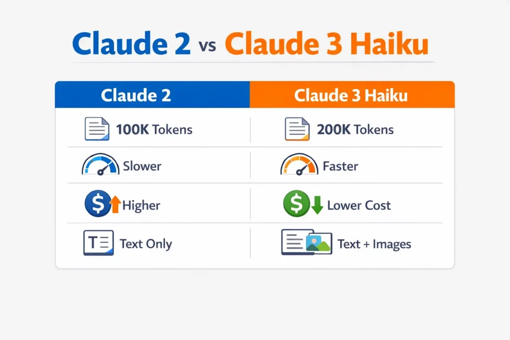 Claude 2 / 2.1 VS Claude 3 Haiku