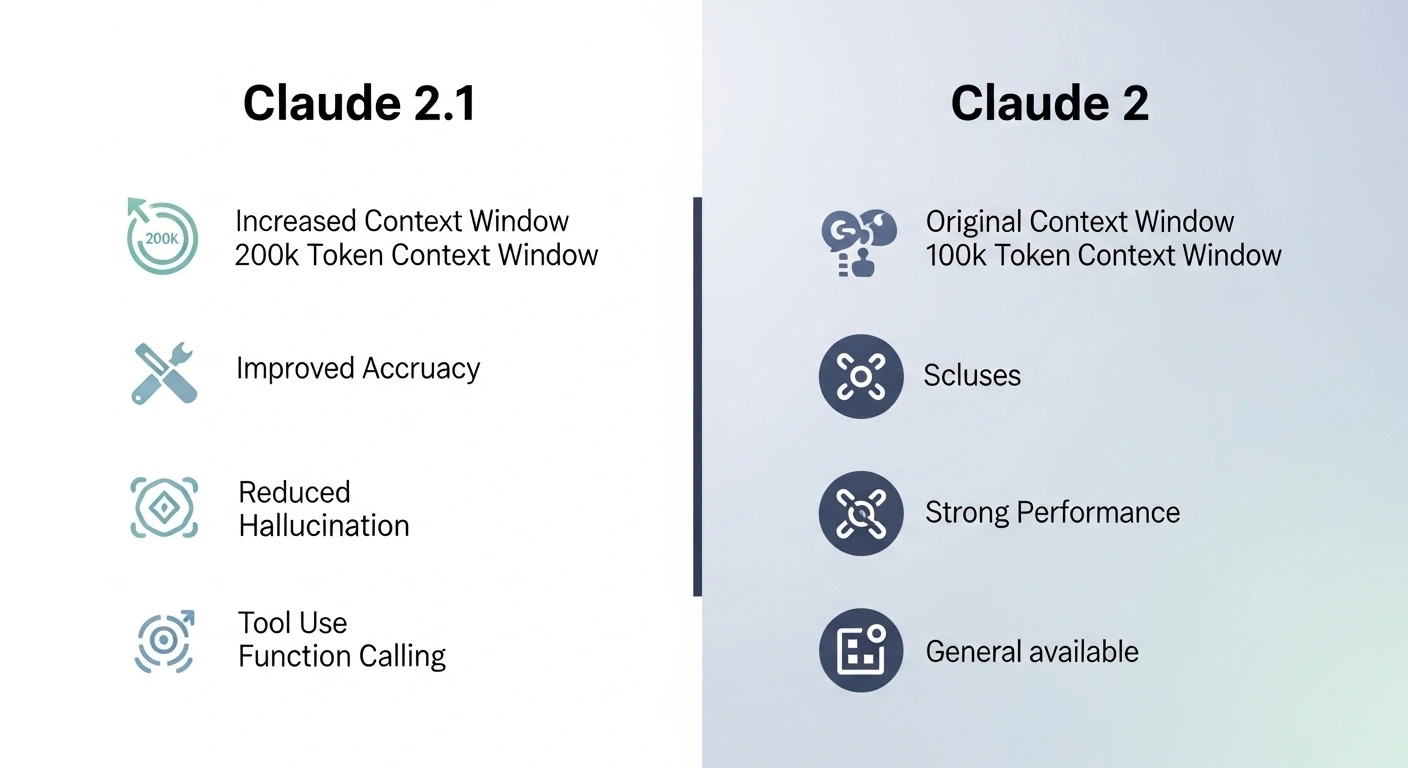 Claude 2.1 VS Claude 2 features