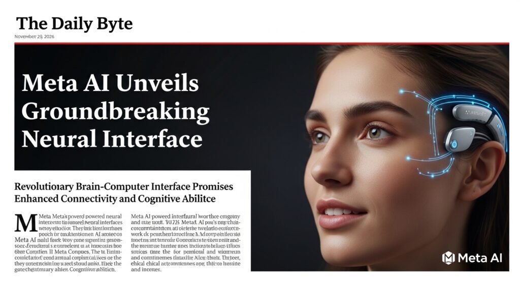 Meta AI strategy infographic showing AI models, AI agents, infrastructure, MTIA chips, and AI integration across Facebook, Instagram, and WhatsApp.
