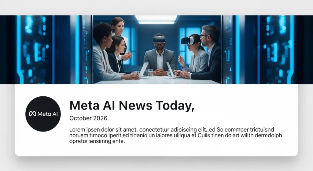 Meta AI 2026 infographic showing $10B AI investments, layoffs, AI tools, data centers, and future strategy impacting businesses and creators.