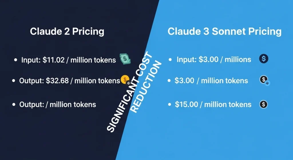 Claude 2 pricing VS Claude 3 Sonnet