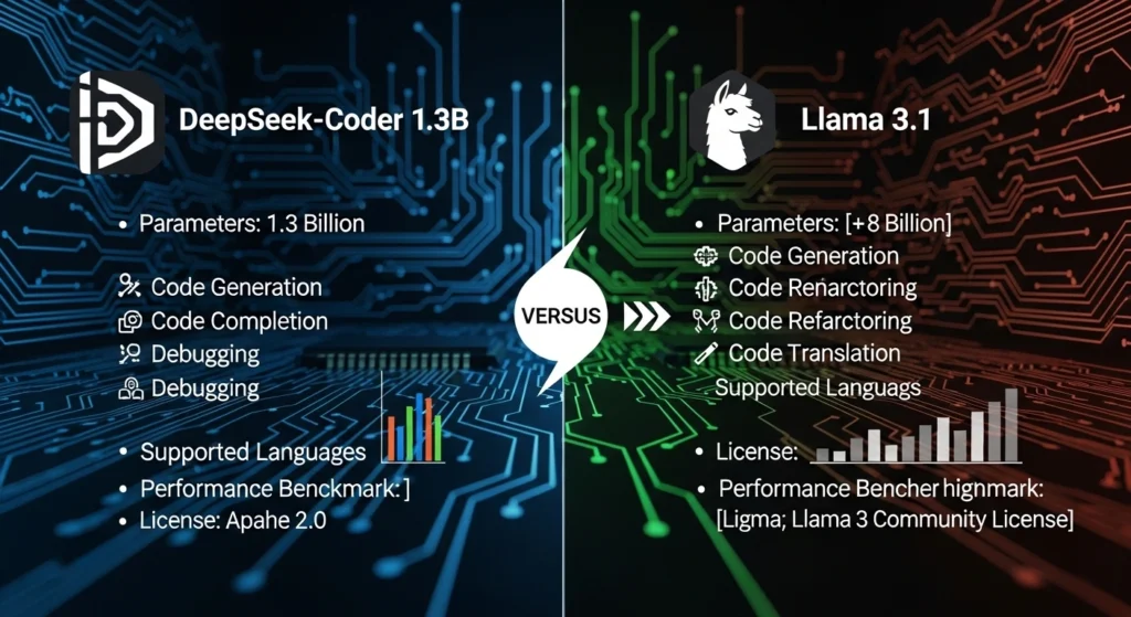 DeepSeek-Coder 1.3B VS Llama 3.1