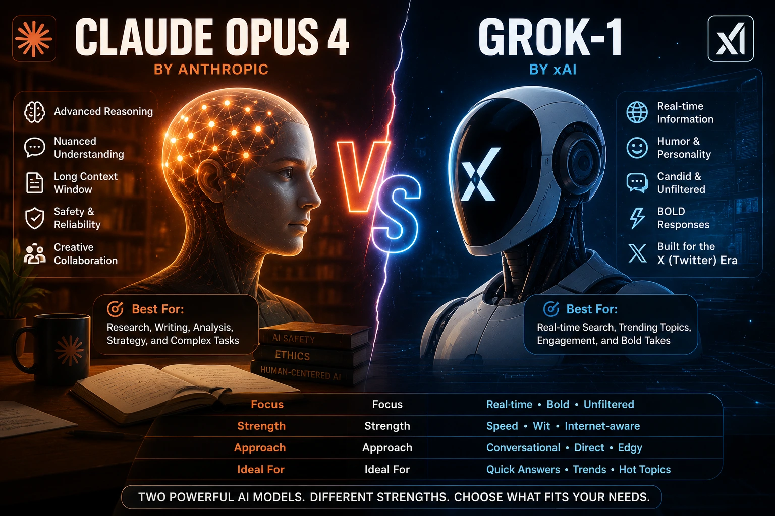 Claude Opus 4 VS Grok-1