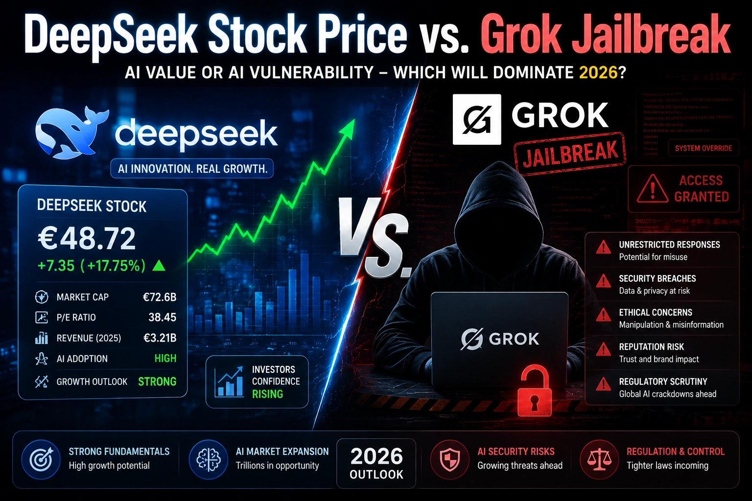 DeepSeek Stock Price VS grok jailbreak