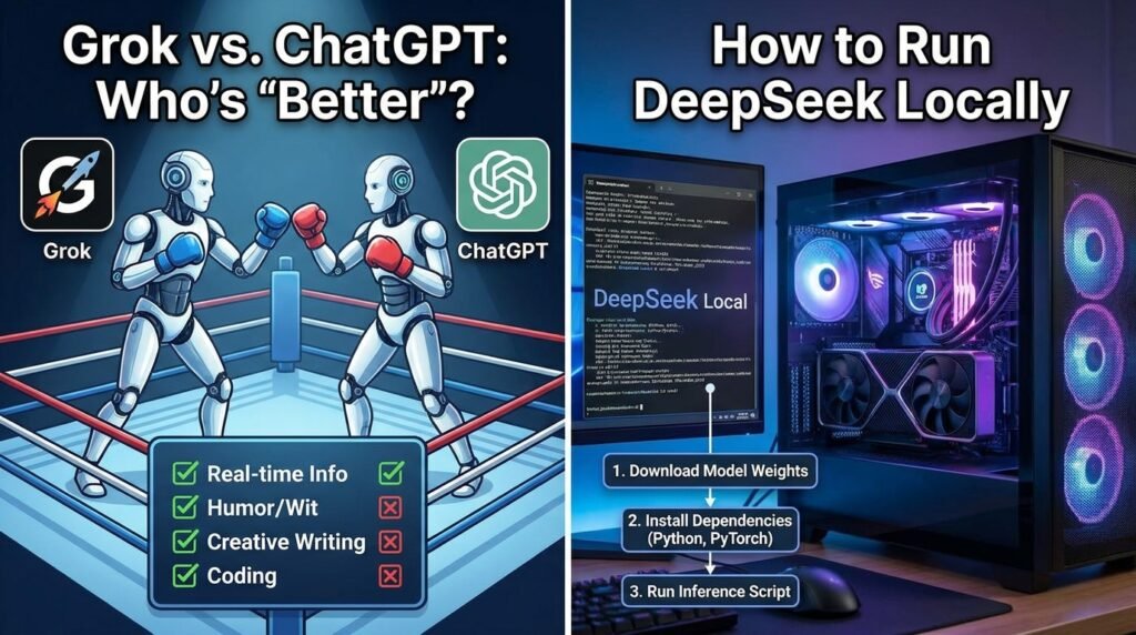 is grok better than chatgpt VS how to run deepseek locally