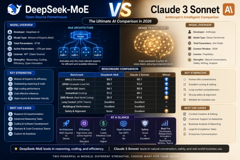 DeepSeek-MoE VS Claude 3 Sonnet