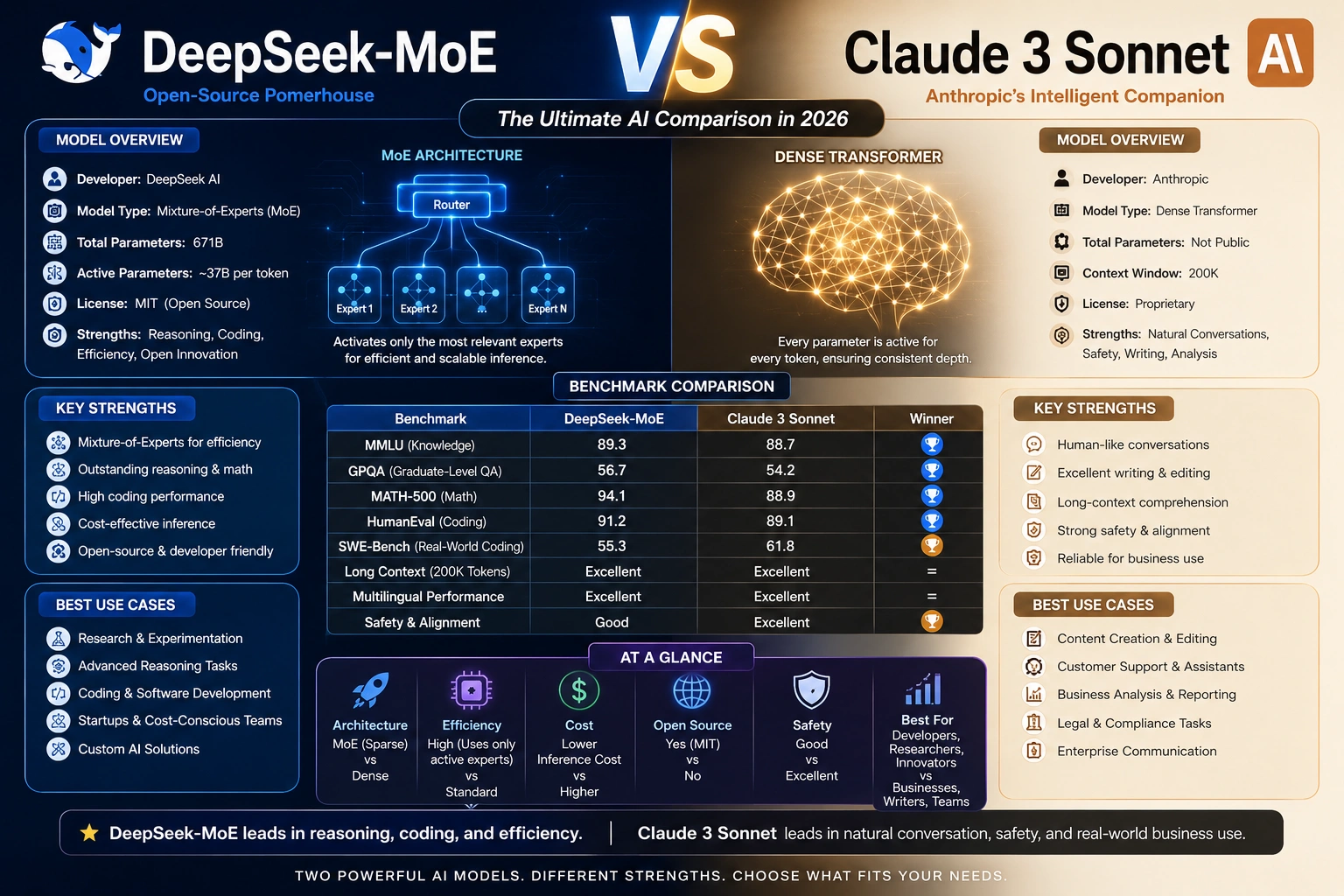 DeepSeek-MoE VS Claude 3 Sonnet
