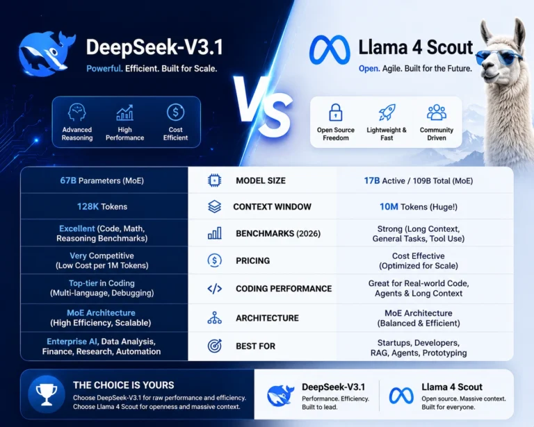 DeepSeek-V3.1 VS Llama 4 Scout