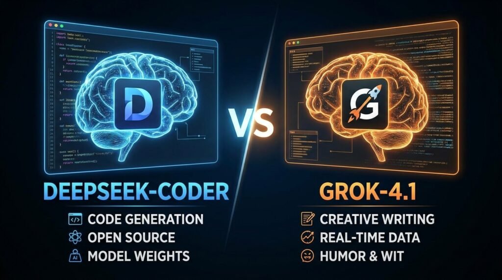 DeepSeek‑Coder VS Grok-4.1..