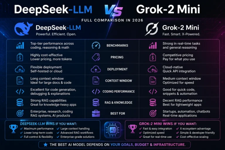 DeepSeek‑LLM VS Grok-2 Mini