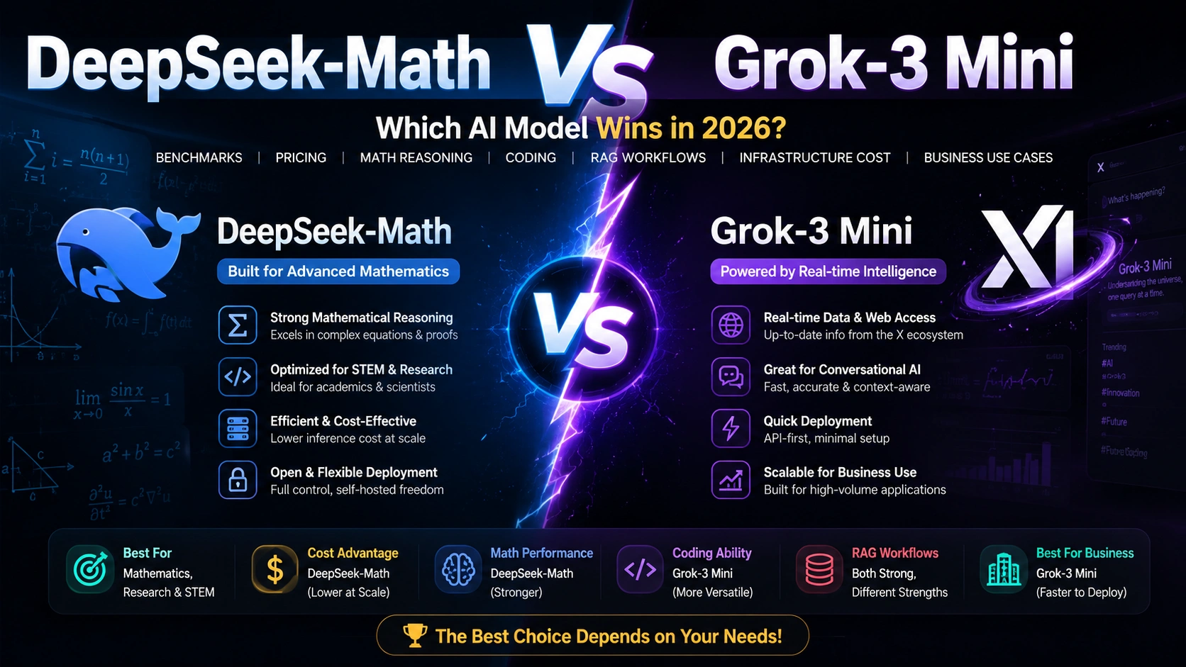 DeepSeek‑Math VS Grok-3 Mini
