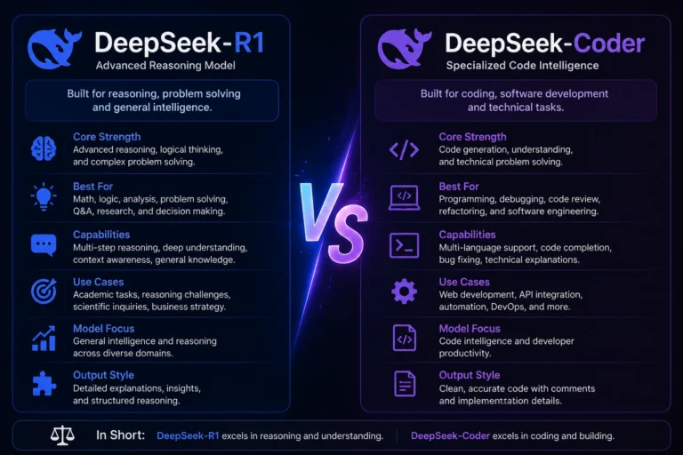 DeepSeek‑R1 VS DeepSeek‑Coder