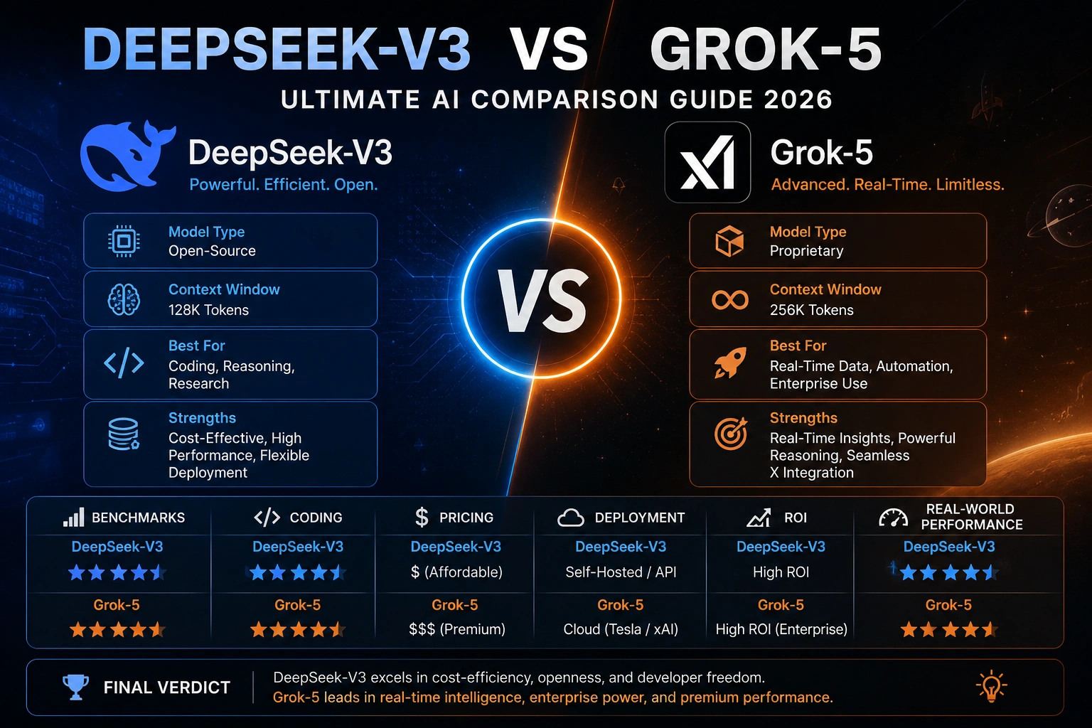 DeepSeek‑V3 VS Grok-5