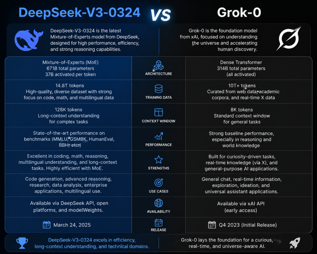 DeepSeek‑V3‑0324 VS Grok-0
