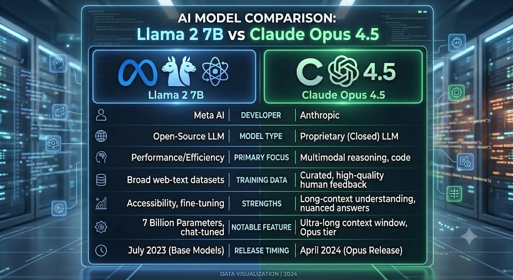 Llama 2 7B VS Claude Opus 4.5