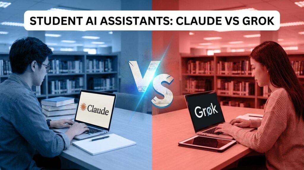 Who makes claude ai VS grok student