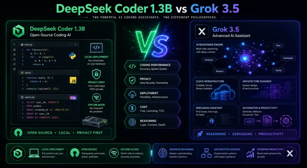 DeepSeek Coder 1.3B vs Grok 3.5