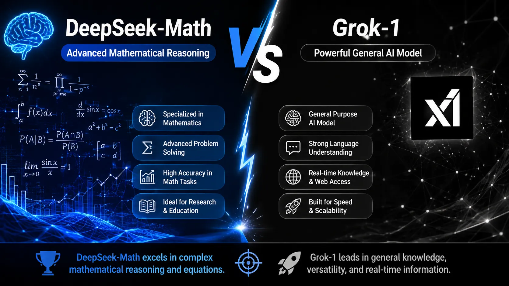 DeepSeek‑Math VS Grok-1