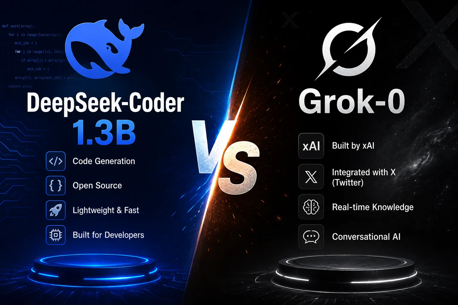 DeepSeek-Coder 1.3B VS Grok-0