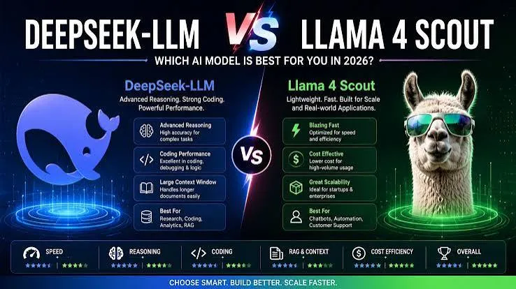 DeepSeek LLM vs Llama 4 Scout 