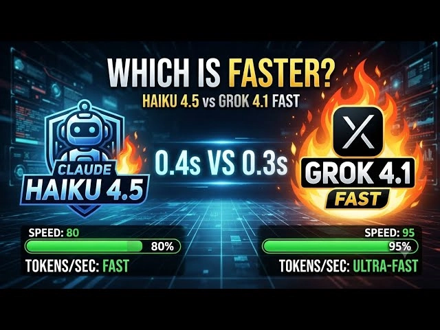 Grok-1 vs Claude Haiku 4.5 infographic showing AI model comparison including performance benchmarks, pricing, context window, and real-world use cases in 2026