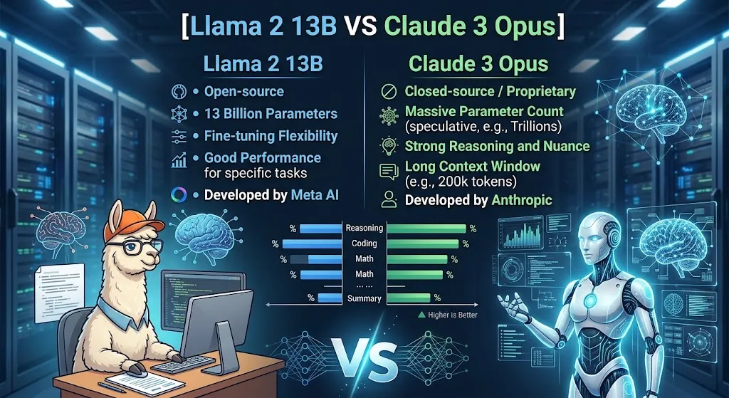 Llama 2 13B VS Claude 3 Opus center (1)