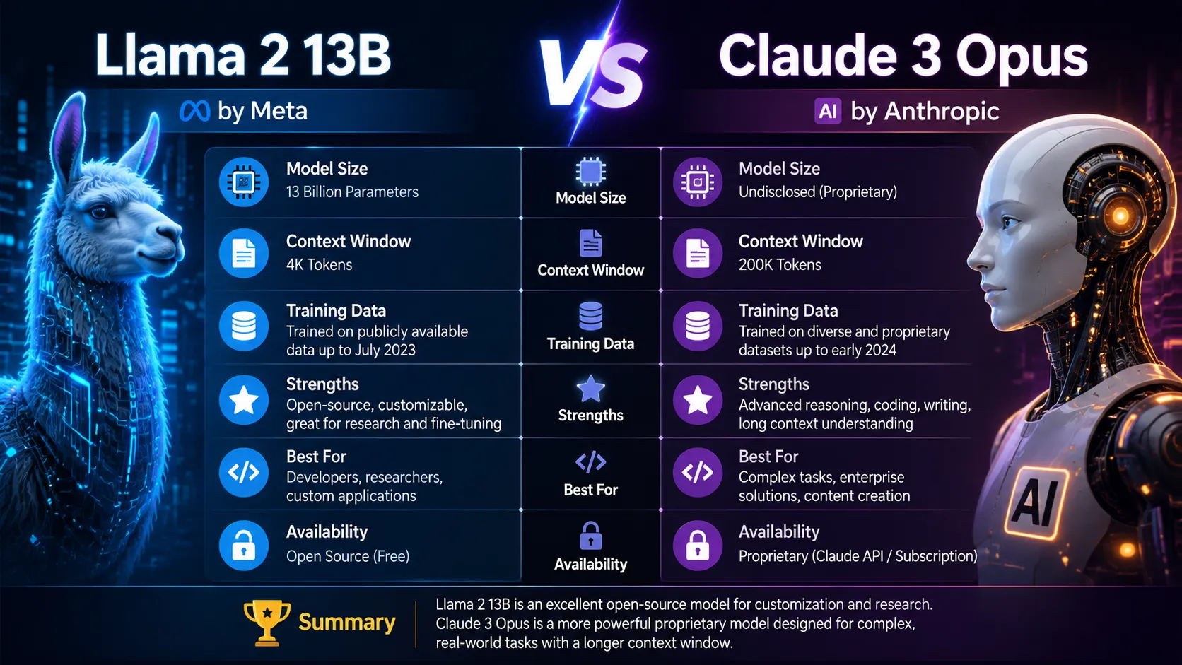 Llama 2 13B VS Claude 3 Opus
