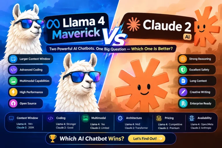 Llama 4 Maverick VS Claude 2 AI chatbot