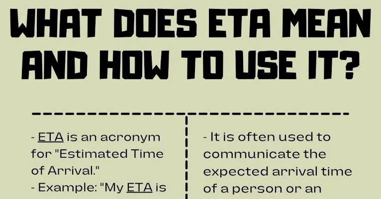 ETA Meaning