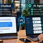 AI agents vs chatbots comparison showing automated workflows and chatbot conversations